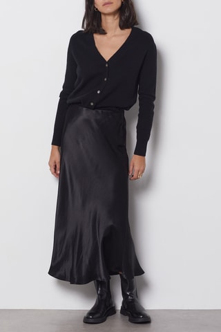 Jupe midi taille haute - Noir