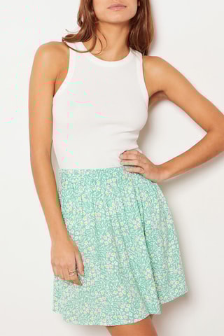 Jupe patineuse taille haute - Vert