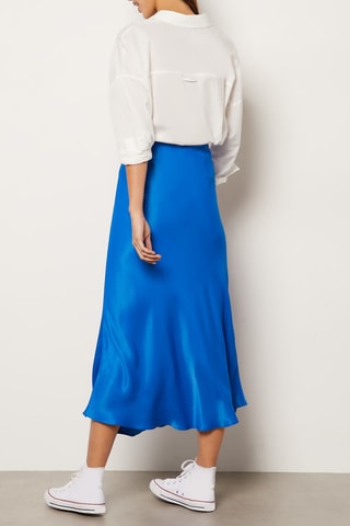 Jupe midi taille haute - Bleu cobalt