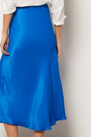 Jupe midi taille haute - Bleu cobalt
