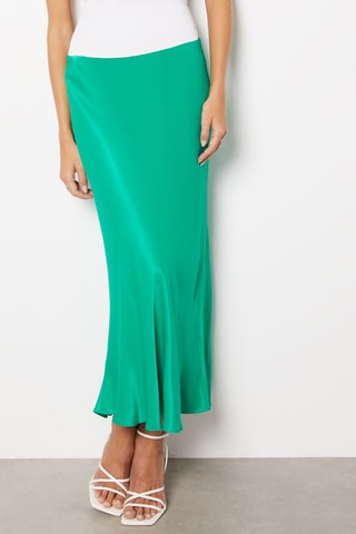 Jupe midi taille haute - Vert
