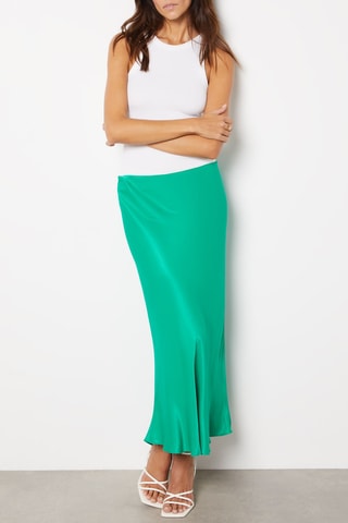 Jupe midi taille haute - Vert