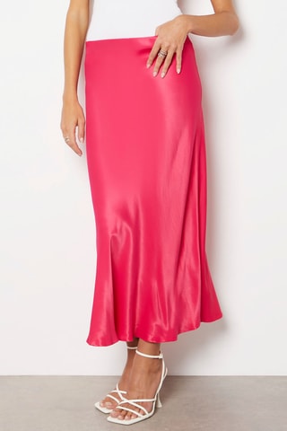 Jupe midi taille haute - Rose