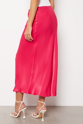 Jupe midi taille haute - Rose