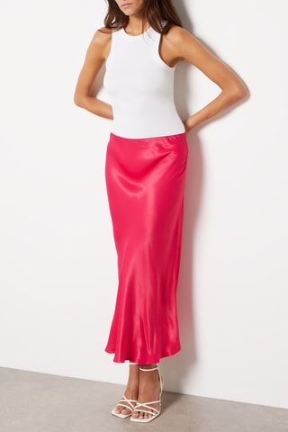 Jupe midi taille haute - Rose