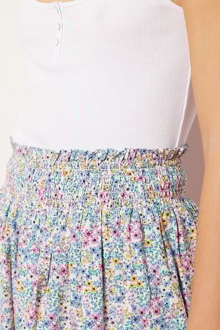 Jupe volantée taille haute Multicolore