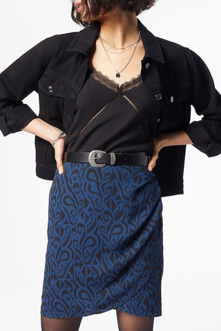 Jupe portefeuille taille haute Multicolore