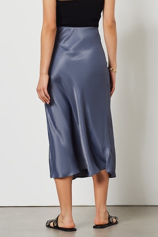 Jupe midi taille haute Bleu clair