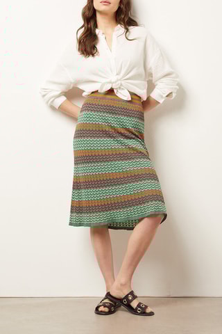 Jupe droite taille haute Vert et orange