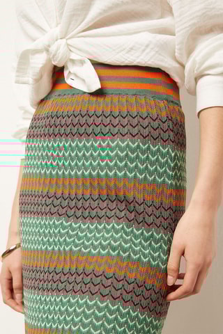 Jupe droite taille haute Vert et orange