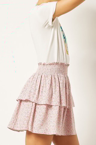 Jupe volantée taille haute Multicolore