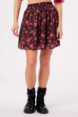 Jupe patineuse taille haute Noir