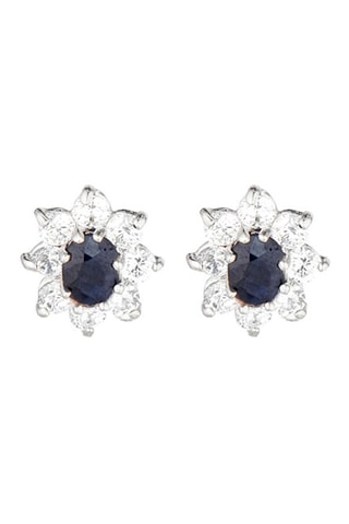 Brincos Nuit Étoilée Bleue Ouro branco e safiras