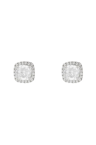 Brincos Carré Brillant Ouro branco