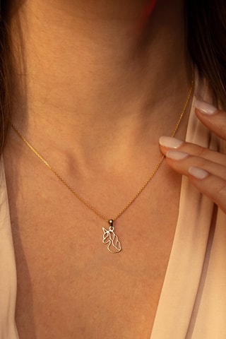 Pendente Unicórnio dourado Ouro amarelo