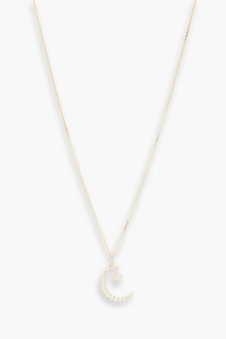  Pendentif Lune Etoile - Or jaune 
