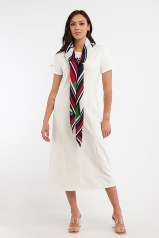 Vestido midi e fita - Cru - Harmont & Blaine