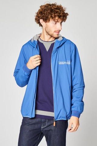 Coupe-vent à capuche - Bleu cobalt  - Harmont & Blaine