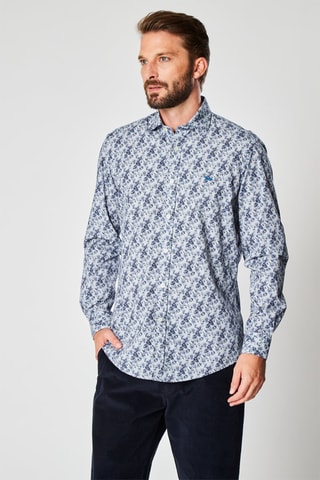 Chemise fleurie - Bleu et beige  - Harmont & Blaine