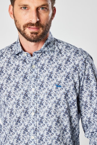 Chemise fleurie - Bleu et beige  - Harmont & Blaine