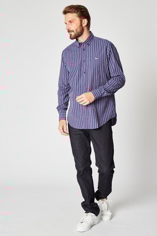 Chemise rayée - Bleu marine et rouge  - Harmont & Blaine