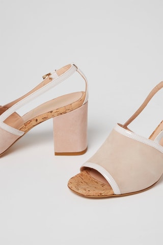 Sandales à talons en nubuck - Nude - Harmont & Blaine
