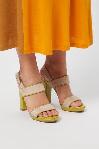 Sandales à talons en nubuck - Nude - Harmont & Blaine