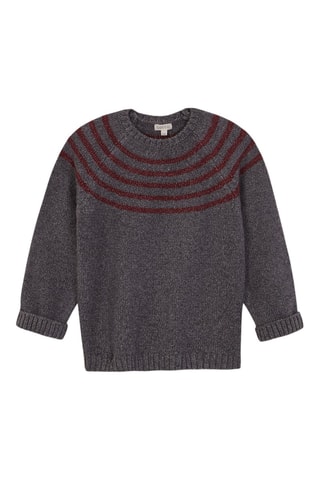 Pull - Gris foncé et rouge