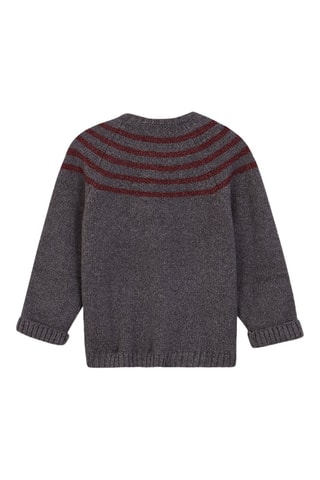 Pull - Gris foncé et rouge