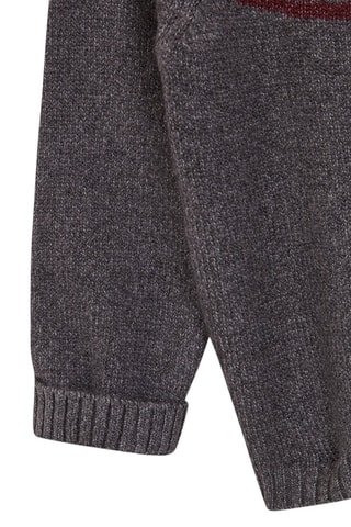 Pull - Gris foncé et rouge