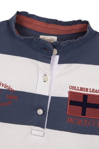 Robe polo - Blanc et bleu