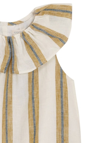 Robe en lin - Kaki et blanc