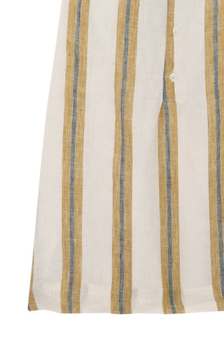 Robe en lin - Kaki et blanc