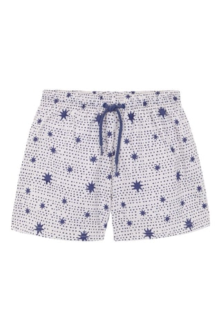 Short de bain - Bleu marine et blanc