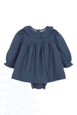 Robe et bloomer - Bleu foncé et rouge