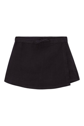 Jupe en lin Noir