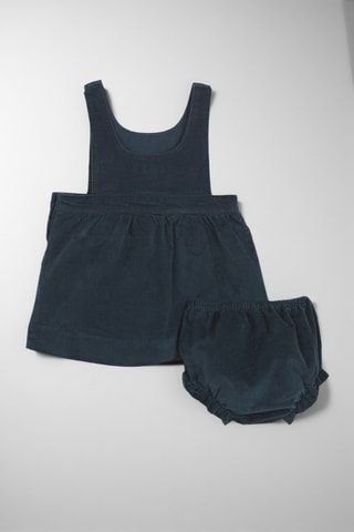 Robe-salopette et bloomer en velours - Bleu pétrole