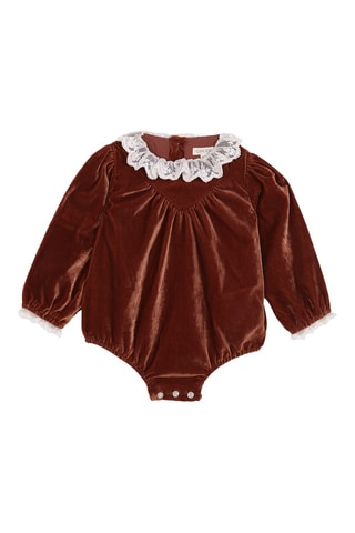 Body en velours - Rouge brique