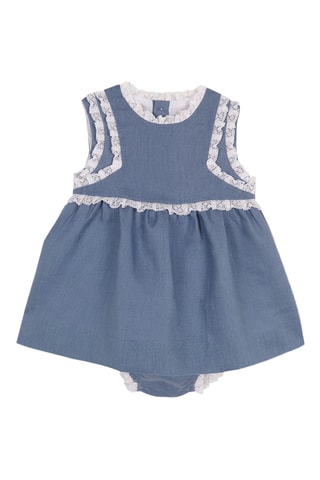 Robe et bloomer en lin - Bleu cobalt