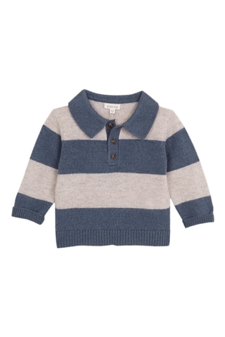 Pull en laine - Gris foncé et écru