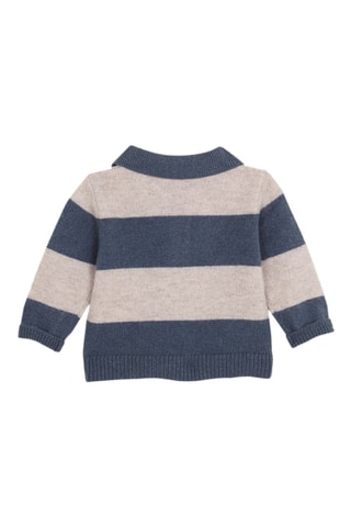 Pull en laine - Gris foncé et écru