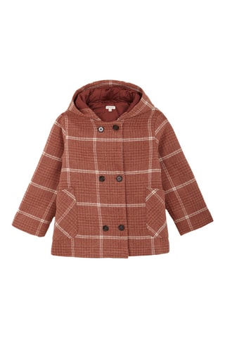 Manteau à capuche - Rouge et marron