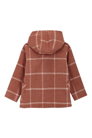 Manteau à capuche - Rouge et marron