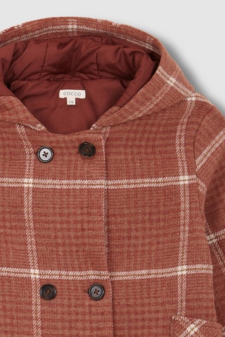 Manteau à capuche - Rouge et marron
