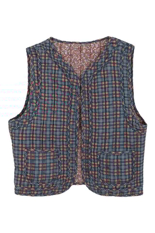 Gilet réversible sans manches - Bordeaux et bleu nuit