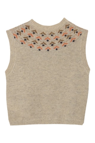 Pull sans manches en laine - Beige