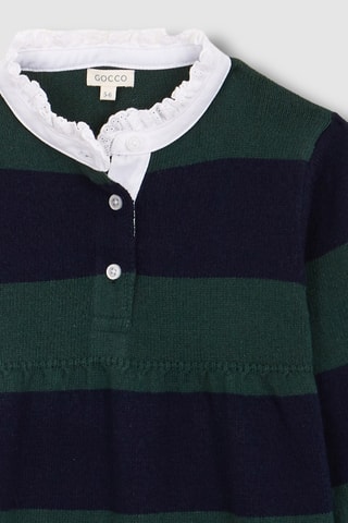 Robe pull - Vert foncé et bleu marine