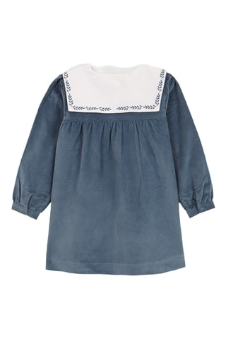 Robe en velours - Bleu-gris