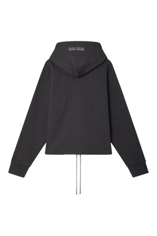 Sweater met Capuchon Wide Crop - Gemêleerd Zwart