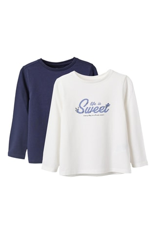 2 t-shirts - Blanc et bleu marine